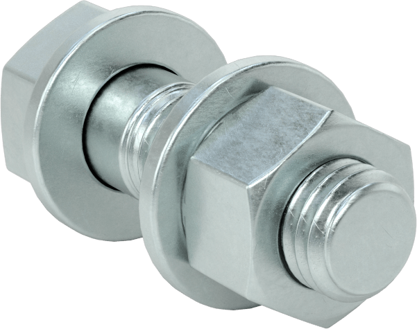 Sınıf 8.8 Çelik Altıgen Başlı Vidalar, Somunlar ve Pullar ile, Orta Mukavemet, M12 x 1,75 mm Diş, 40 mm Uzunluk
