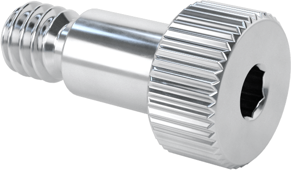 Alüminyum Omuzlu Vida, 3/16" Omuz Çapı, 1/4" Omuz Uzunluğu, 8-32 Diş