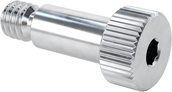 Alüminyum Omuzlu Vida, 3/16" Omuz Çapı, 3/8" Omuz Uzunluğu, 8-32 Diş
