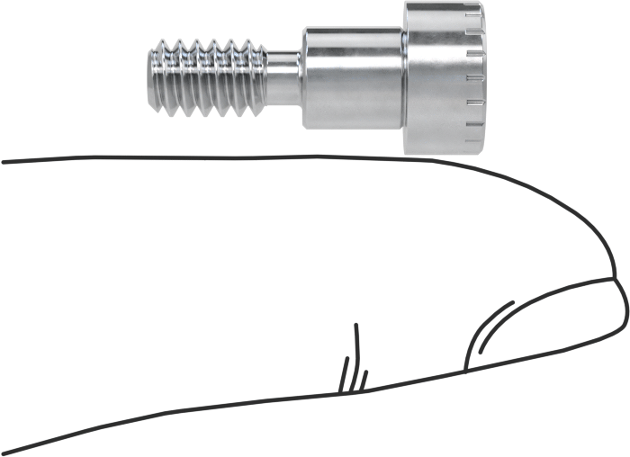 Alüminyum Omuzlu Vida, 1/4" Omuz Çapı, 1/4" Omuz Uzunluğu, 10-24 Diş