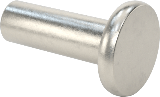 18-8 Paslanmaz Çelik Düz Başlı Masif Perçinler, 1/8" Çap, 0,313" maksimum malzeme kalınlığı için
