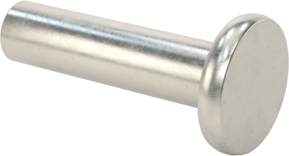 18-8 Paslanmaz Çelik Düz Başlı Masif Perçinler, 1/8" Çap, 0,438" Maksimum Malzeme Kalınlığı için
