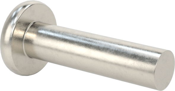 18-8 Paslanmaz Çelik Düz Başlı Masif Perçinler, 1/8" Çap, 0,438" Maksimum Malzeme Kalınlığı için