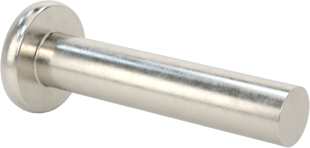 18-8 Paslanmaz Çelik Düz Başlı Masif Perçinler, 1/8" Çap, 0,563" Maksimum Malzeme Kalınlığı için