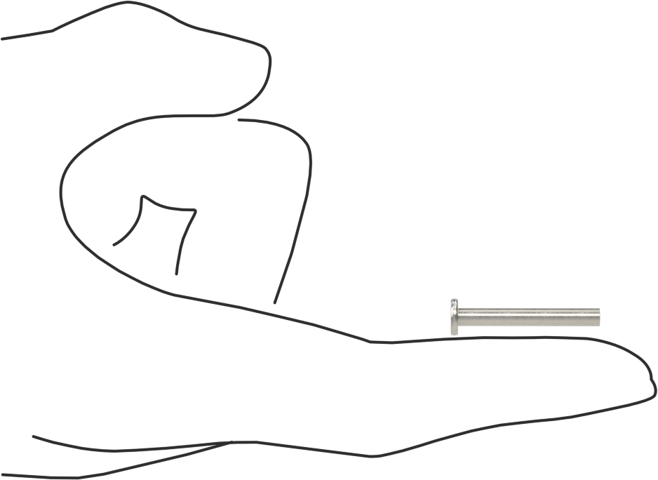 18-8 Paslanmaz Çelik Düz Başlı Masif Perçinler, 1/8" Çap, 0,938 inç maksimum malzeme kalınlığı için