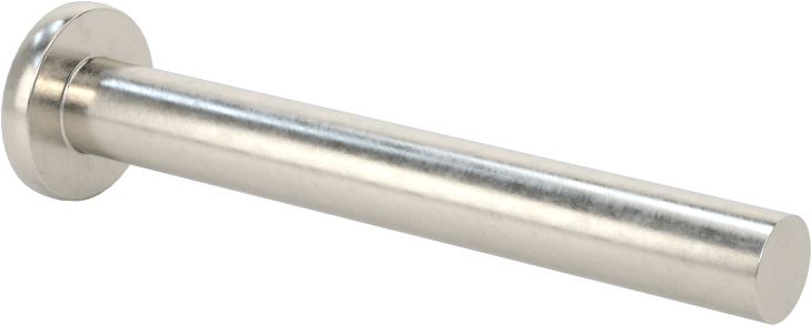 18-8 Paslanmaz Çelik Düz Başlı Masif Perçinler, 1/4" Çap, 1,875" Maksimum Malzeme Kalınlığı için