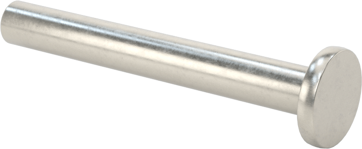 18-8 Paslanmaz Çelik Düz Başlı Masif Perçinler, 1/4" Çap, 1,875" Maksimum Malzeme Kalınlığı için