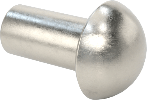 18-8 Paslanmaz Çelik Kubbeli Başlı Masif Perçinler, 1/8" Çap, 0,188" Maksimum Malzeme Kalınlığı için