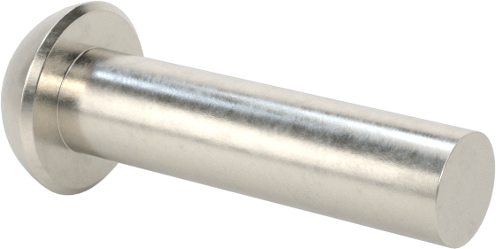 18-8 Paslanmaz Çelik Kubbeli Başlı Masif Perçinler, 1/8" Çap, 0,438" Maksimum Malzeme Kalınlığı için