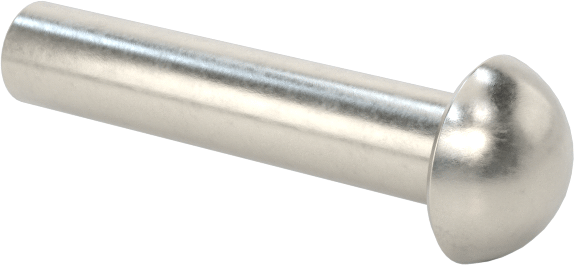 18-8 Paslanmaz Çelik Kubbeli Başlı Masif Perçinler, 1/8" Çap, 0,563" Maksimum Malzeme Kalınlığı için