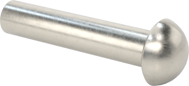 18-8 Paslanmaz Çelik Kubbeli Başlı Masif Perçinler, 1/4" Çap, 1,125" maksimum malzeme kalınlığı için