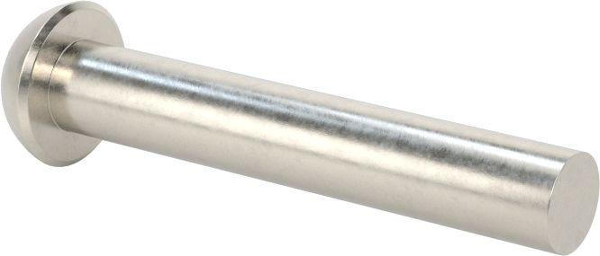 18-8 Paslanmaz Çelik Kubbeli Başlı Masif Perçinler, 1/4" Çap, 1,375 inç Maksimum Malzeme Kalınlığı için
