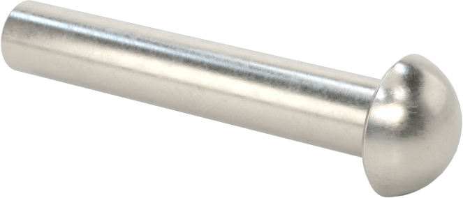 18-8 Paslanmaz Çelik Kubbeli Başlı Masif Perçinler, 1/4" Çap, 1,375 inç Maksimum Malzeme Kalınlığı için