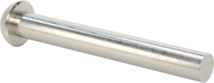 18-8 Paslanmaz Çelik Kubbeli Başlı Masif Perçinler, 1/4" Çap, 1,875" Maksimum Malzeme Kalınlığı için