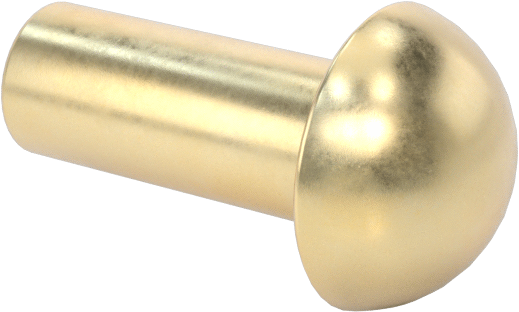 Pirinç Kubbeli Başlı Masif Perçinler, 1/8" Çap, 0,251 inç Maksimum Malzeme Kalınlığı için
