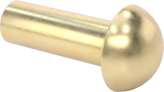 Pirinç Kubbeli Başlı Masif Perçinler, 1/8" Çap, 0,313" maksimum malzeme kalınlığı için