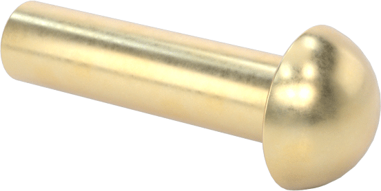 Pirinç Kubbeli Başlı Masif Perçinler, 1/8" Çap, 0,438" Maksimum Malzeme Kalınlığı için