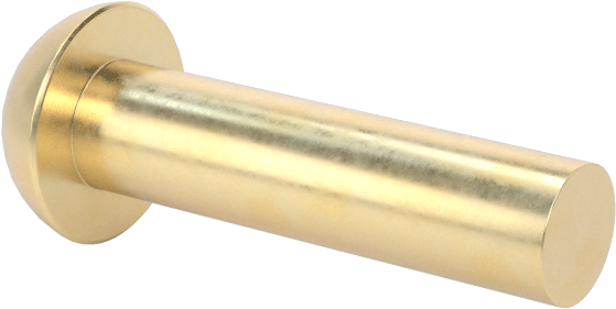 Pirinç Kubbeli Başlı Masif Perçinler, 1/8" Çap, 0,438" Maksimum Malzeme Kalınlığı için