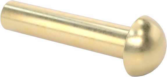 Pirinç Kubbeli Başlı Masif Perçinler, 1/8" Çap, 0,563" Maksimum Malzeme Kalınlığı için