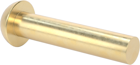 Pirinç Kubbeli Başlı Masif Perçinler, 1/8" Çap, 0,563" Maksimum Malzeme Kalınlığı için