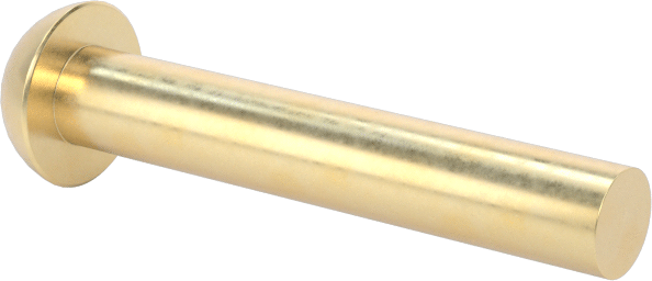 Pirinç Kubbeli Başlı Masif Perçinler, 1/8" Çap, 0,688 inç Maksimum Malzeme Kalınlığı için