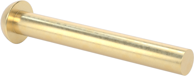 Pirinç Kubbeli Başlı Masif Perçinler, 1/8" Çap, 0,938 inç maksimum malzeme kalınlığı için