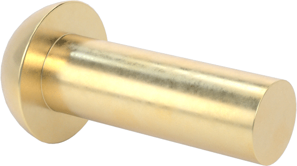 Pirinç Kubbeli Başlı Masif Perçinler, 1/4" Çap, 0,625" Maksimum Malzeme Kalınlığı için