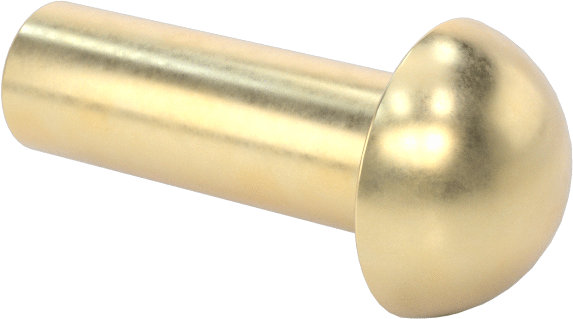Pirinç Kubbeli Başlı Masif Perçinler, 1/4" Çap, 0,625" Maksimum Malzeme Kalınlığı için