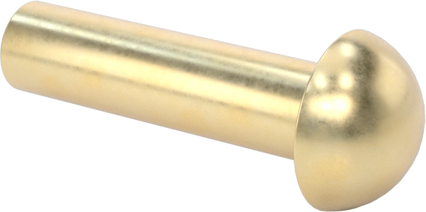 Pirinç Kubbeli Başlı Masif Perçinler, 1/4" Çap, 0,875" Maksimum Malzeme Kalınlığı için