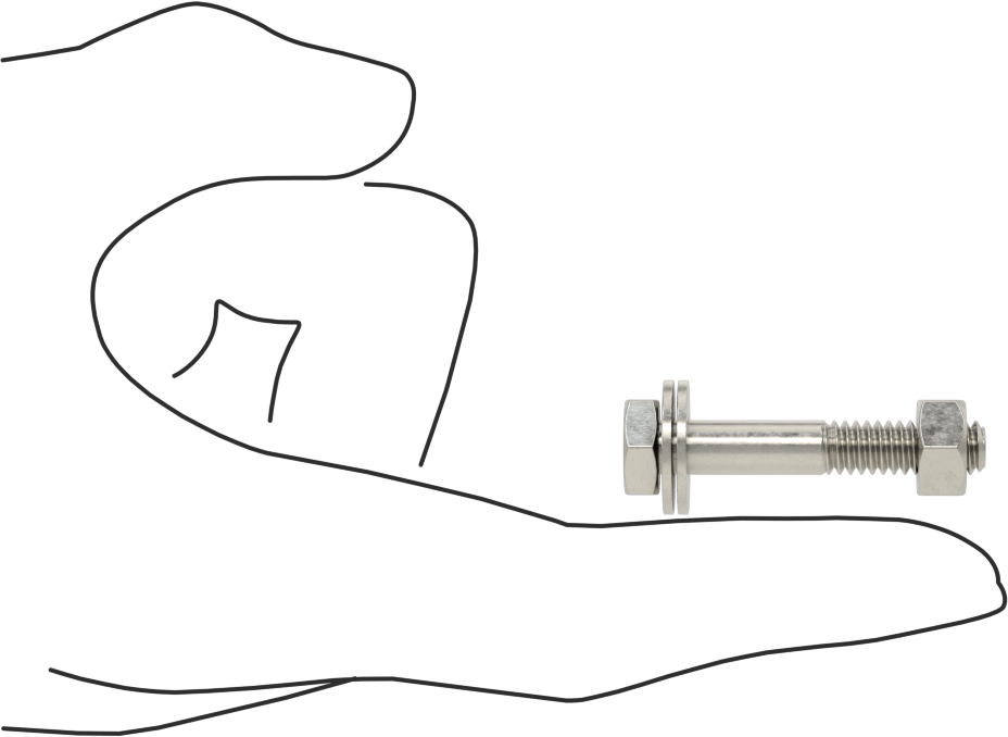 Somun ve Pullu 18-8 Paslanmaz Çelik Altıgen Başlı Vidalar, 1/4"-20 Diş Boyutu, 1-1/2" Uzunluk
