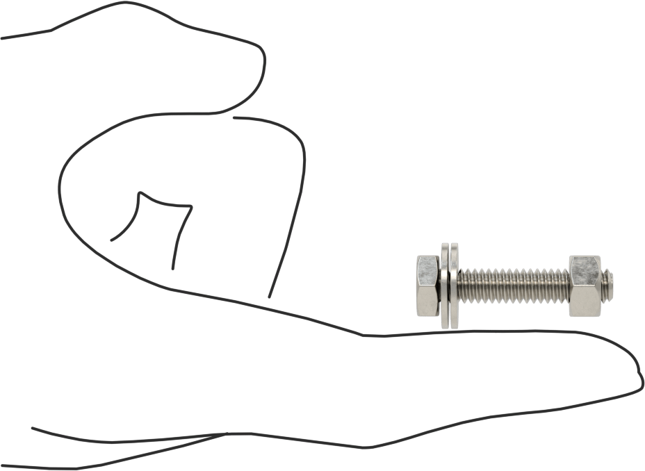 Somun ve Pullu 18-8 Paslanmaz Çelik Altıgen Başlı Vidalar, 1/4"-20 Diş Boyutu, 1-1/4" Uzunluk