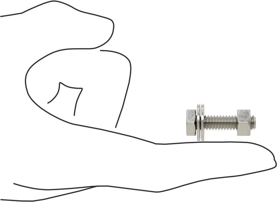 Somun ve Pullu 18-8 Paslanmaz Çelik Altıgen Başlı Vidalar, 1/4"-20 Diş Boyutu, 1" Uzunluk