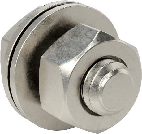 Somun ve Pullu 18-8 Paslanmaz Çelik Altıgen Başlı Vidalar, 1/4"-20 Diş Boyutu, 1/2" Uzunluk