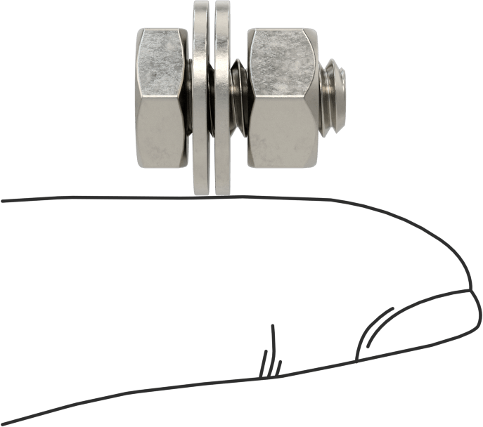 Somun ve Pullu 18-8 Paslanmaz Çelik Altıgen Başlı Vidalar, 1/4"-20 Diş Boyutu, 1/2" Uzunluk