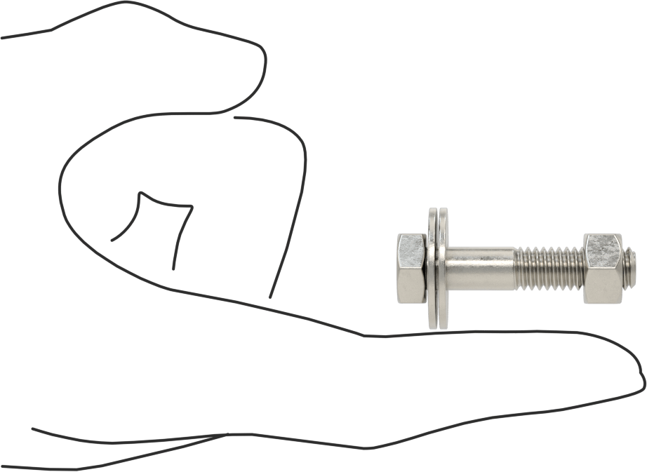 Somun ve Pullu 18-8 Paslanmaz Çelik Altıgen Başlı Vidalar, 5/16"-18 Diş Boyutu, 1-1/2" Uzunluk