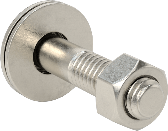 Somun ve Pullu 18-8 Paslanmaz Çelik Altıgen Başlı Vidalar, 5/16"-18 Diş Boyutu, 1-1/2" Uzunluk