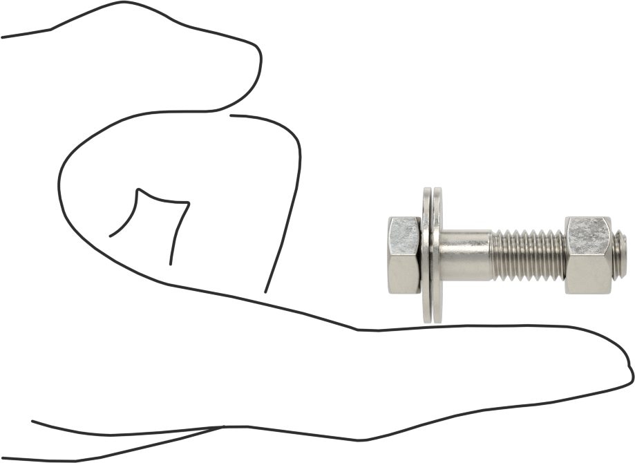Somun ve Pullu 18-8 Paslanmaz Çelik Altıgen Başlı Vidalar, 3/8"-16 Diş Boyutu, 1-1/2" Uzunluk