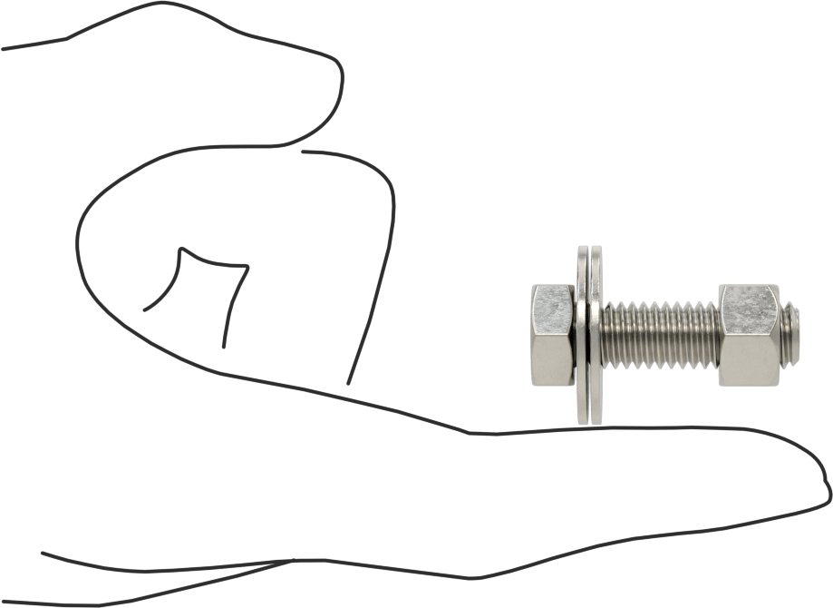 Somun ve Pullu 18-8 Paslanmaz Çelik Altıgen Başlı Vidalar, 3/8"-16 Diş Boyutu, 1-1/4" Uzunluk