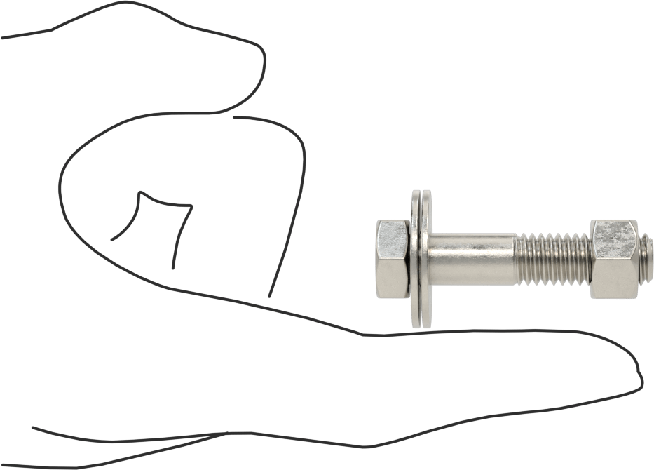 Somun ve Pullu 18-8 Paslanmaz Çelik Altıgen Başlı Vidalar, 3/8"-16 Diş Boyutu, 1-3/4" Uzunluk