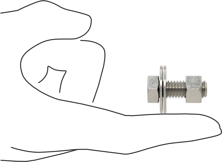 Somun ve Pullu 18-8 Paslanmaz Çelik Altıgen Başlı Vidalar, 3/8"-16 Diş Boyutu, 1" Uzunluk