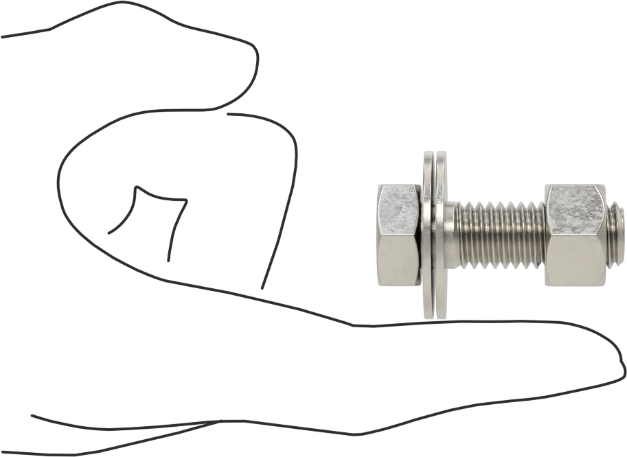 Somun ve Pullu 18-8 Paslanmaz Çelik Altıgen Başlı Vidalar, 1/2"-13 Diş Boyutu, 1-1/2" Uzunluk