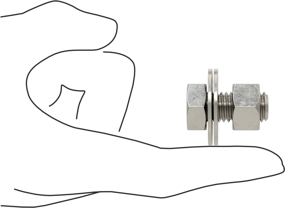 Somun ve Pullu 18-8 Paslanmaz Çelik Altıgen Başlı Vidalar, 1/2"-13 Diş Boyutu, 1" Uzunluk