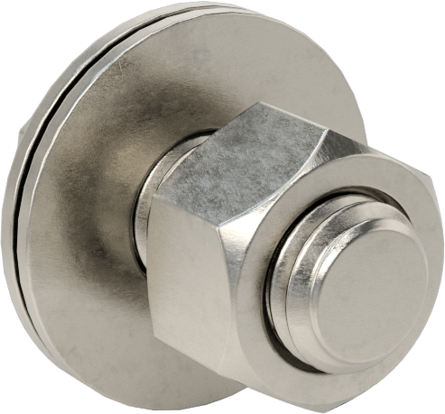Somun ve Pullu 18-8 Paslanmaz Çelik Altıgen Başlı Vidalar, 1/2"-13 Diş Boyutu, 1" Uzunluk