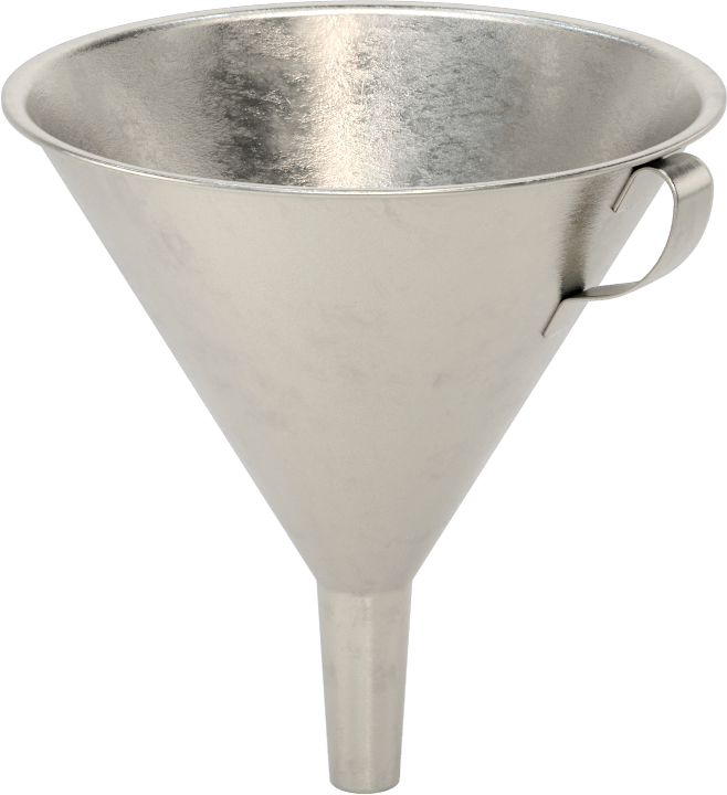 Gıda Endüstrisi Metal Huni, 8-1/2 FL. oz. Kapasite