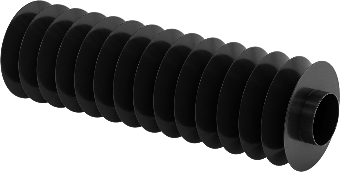Manşet Uçlu Yüksek Sıkıştırılabilir Yuvarlak Körük, 1-3/4" ID x 3-3/4" OD, 1 Ayak Uzatma Uzunluğu