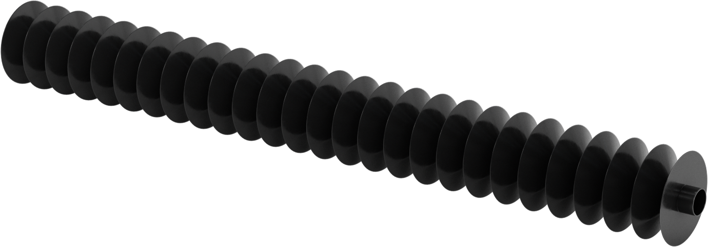 Manşet Uçlu Yüksek Sıkıştırılabilir Yuvarlak Körük, 3/4" ID x 2-3/4" OD, 2 Ayak Uzatılmış Uzunluk
