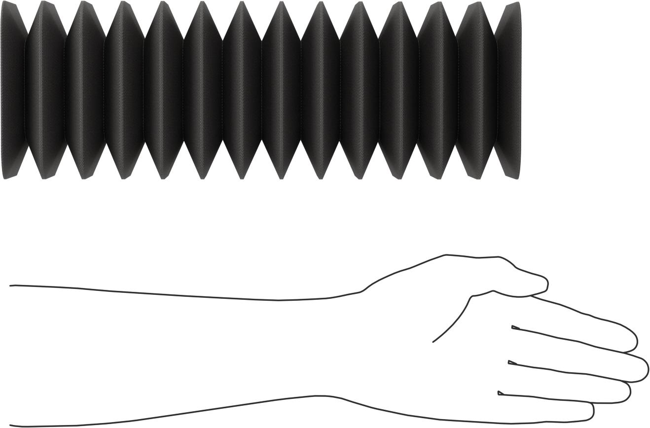 Dikdörtgen Körük, 2-1/2“ Yükseklik x 2-1/2” İç Genişlik, 11/16" Geri Çekilmiş Uzunluk
