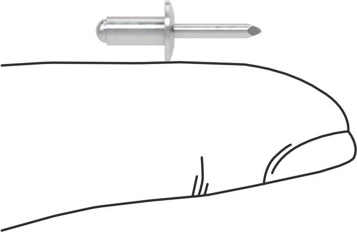 Alüminyum Mandrelli Alüminyum Kör Perçinler, Kubbeli Başlık, 1/8" Çap, 0,063“- 0,125” Malzeme Kalınlığı için