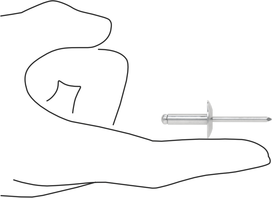 Alüminyum Mandrelli Alüminyum Kör Perçinler, Büyük Çaplı Kubbe Başlı, 3/16" Çap, 0,376“-0,5” kalınlık için