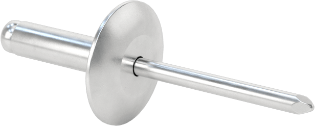 Alüminyum Mandrelli Alüminyum Kör Perçinler, Büyük Çaplı Kubbe Başlı, 3/16" Çap, 0,376“-0,5” kalınlık için